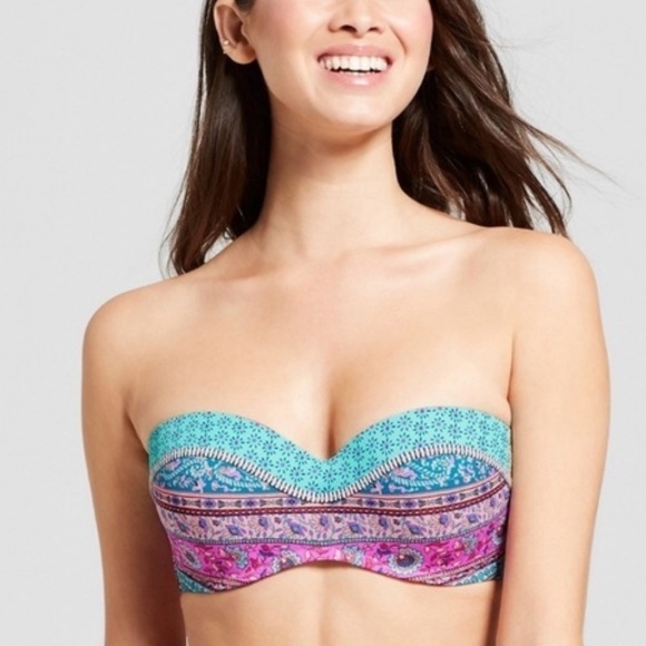 NWOT Shade & Shore Push-Up Padding Bikini Top 34D - Picture 1 of 8